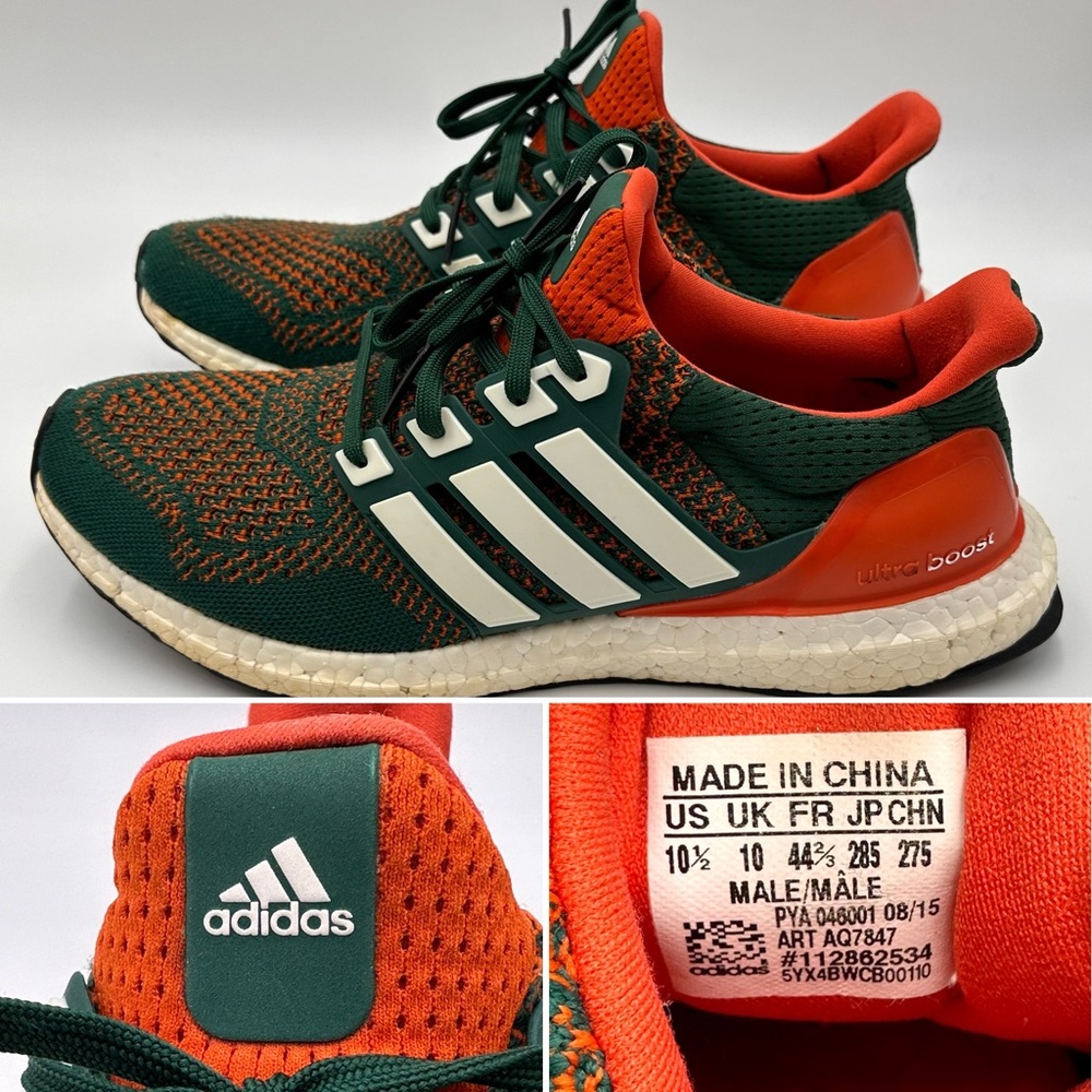 ADIDAS MIAMI HURRICANE ULTRA BOOST 1.0 SNEAKERS SIZE 10.5 PE 2015 AQ7847 SHOES